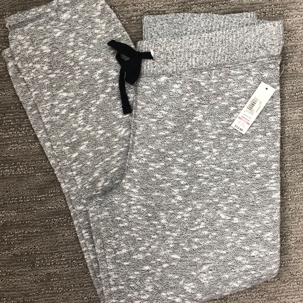 Black/grey/white drawstring sweatpants
